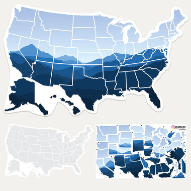 RV Travel Map - Blue Mountain Scape