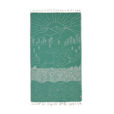 Bison Turkish Towel - Green