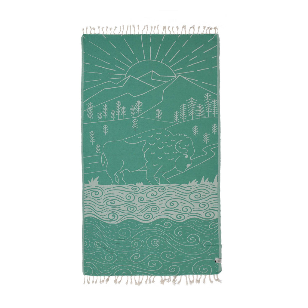 Bison Turkish Towel - Green