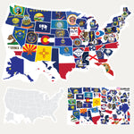 Sticker Travel Map - State Flags