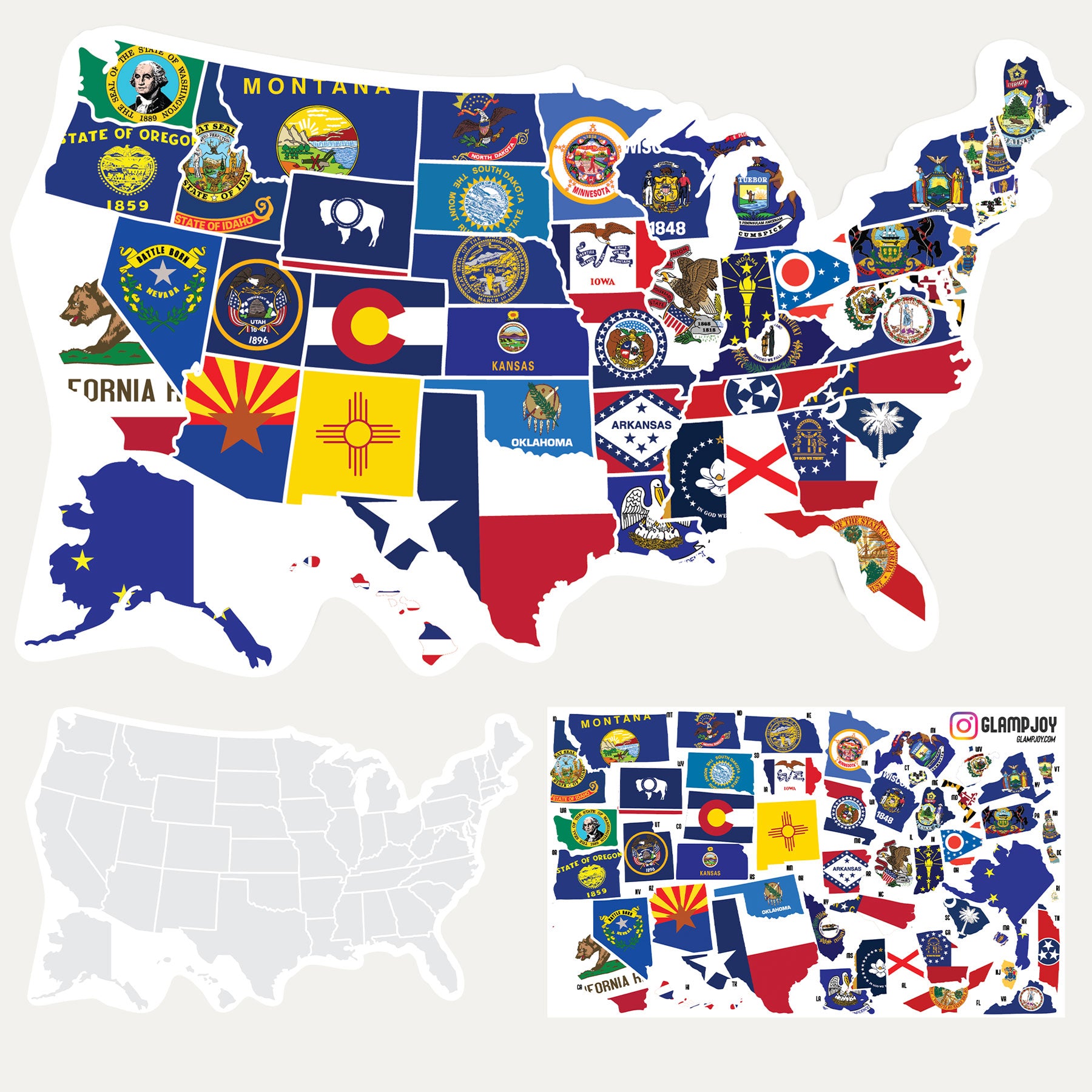 RV Travel Map - State Flags