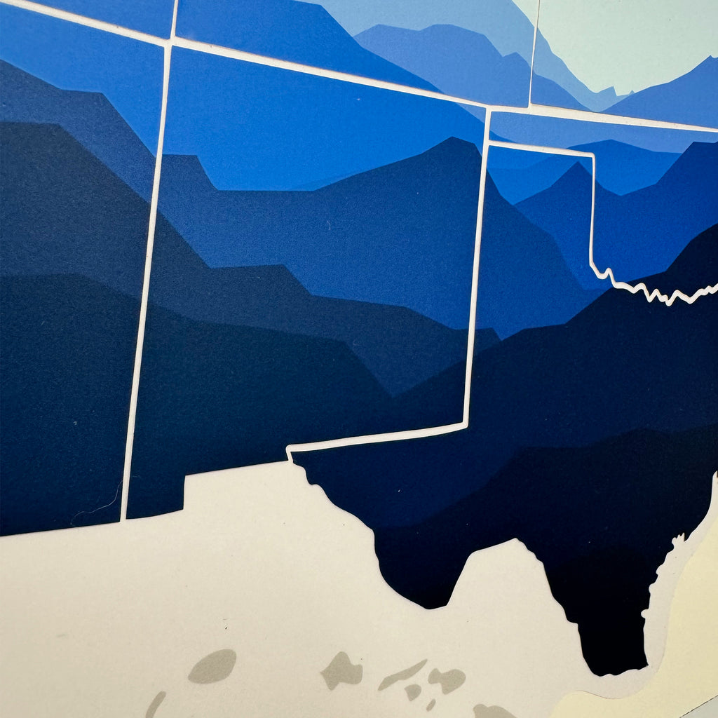 RV Travel Map - Blue Mountain Scape