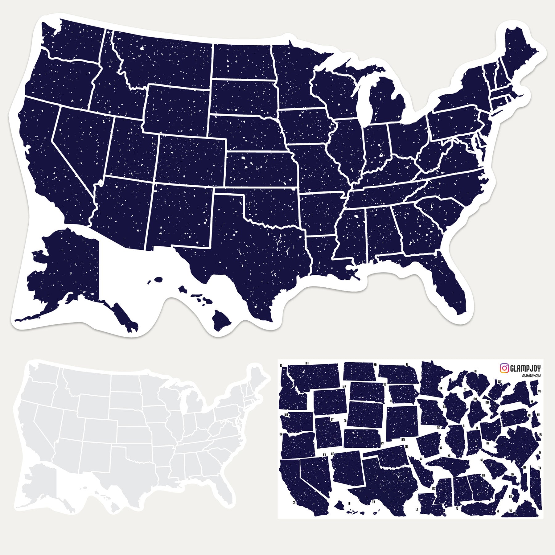 RV Travel Map - Blue Speckle