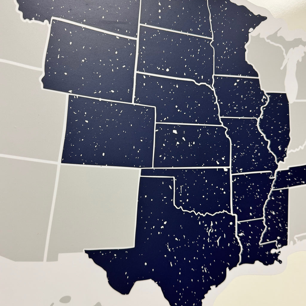 RV Travel Map - Blue Speckle