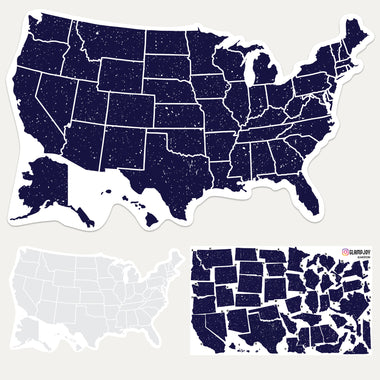 RV Travel Map - Blue Speckle