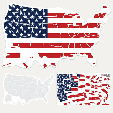 Sticker Travel Map - U.S. Flag