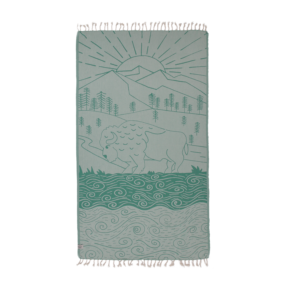 Bison Turkish Towel - Green