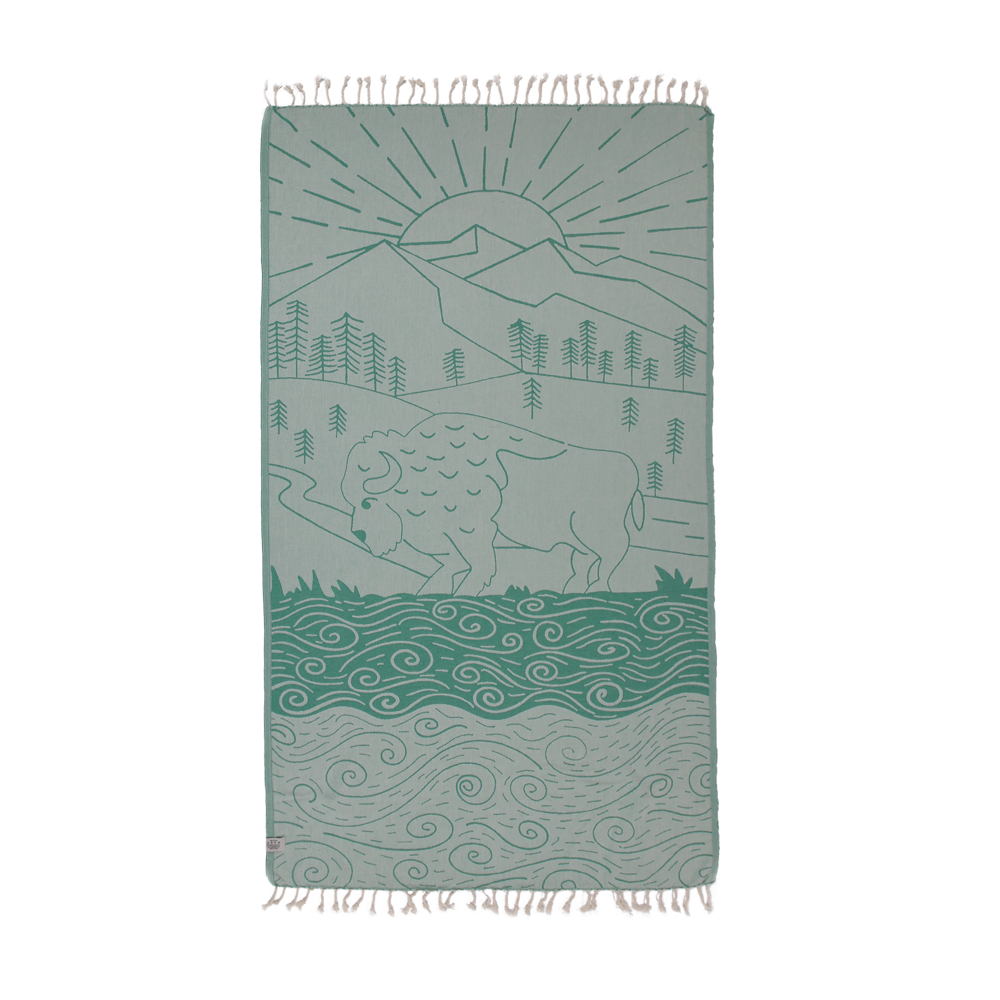 Bison Turkish Towel - Green
