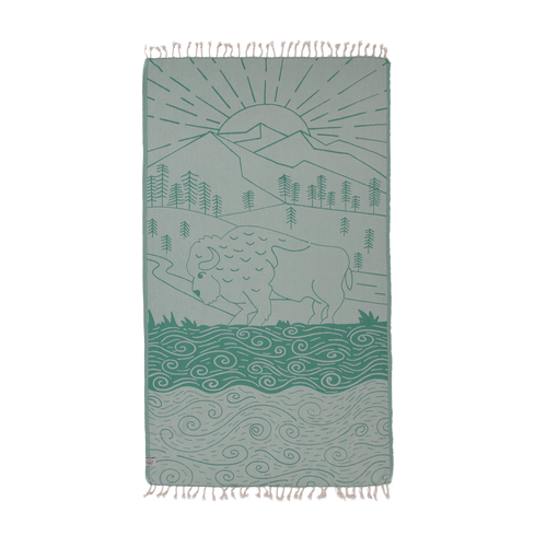 Bison Turkish Towel - Green